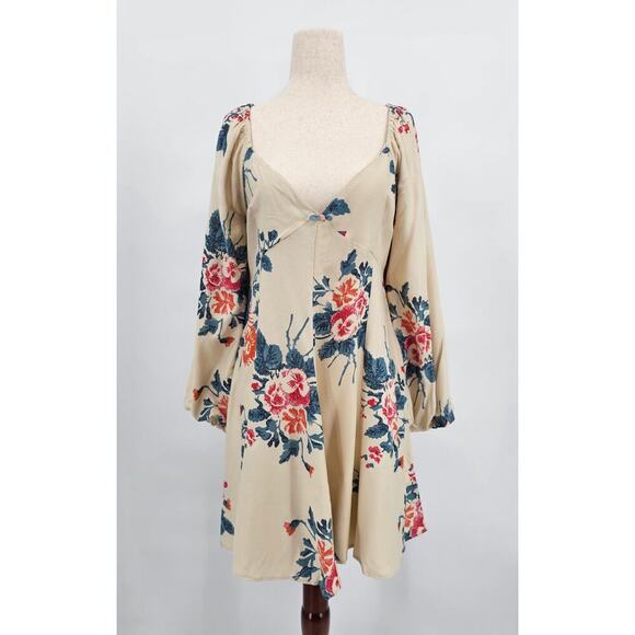 Free People Women's Medium Francesca Floral-Print Mini Dress NWT - Picture 1 of 11